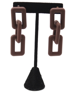 Matte Colored Chain Driop Earings ES700232 BROWN